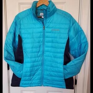 Columbia Blue Teal Full Zip‎ Quilted Puffy Jacket